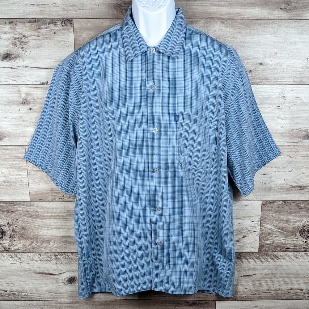 Pineapple‎ Connection* Men's Short Sleeve Button Down Straight Hem Shirt~ Large